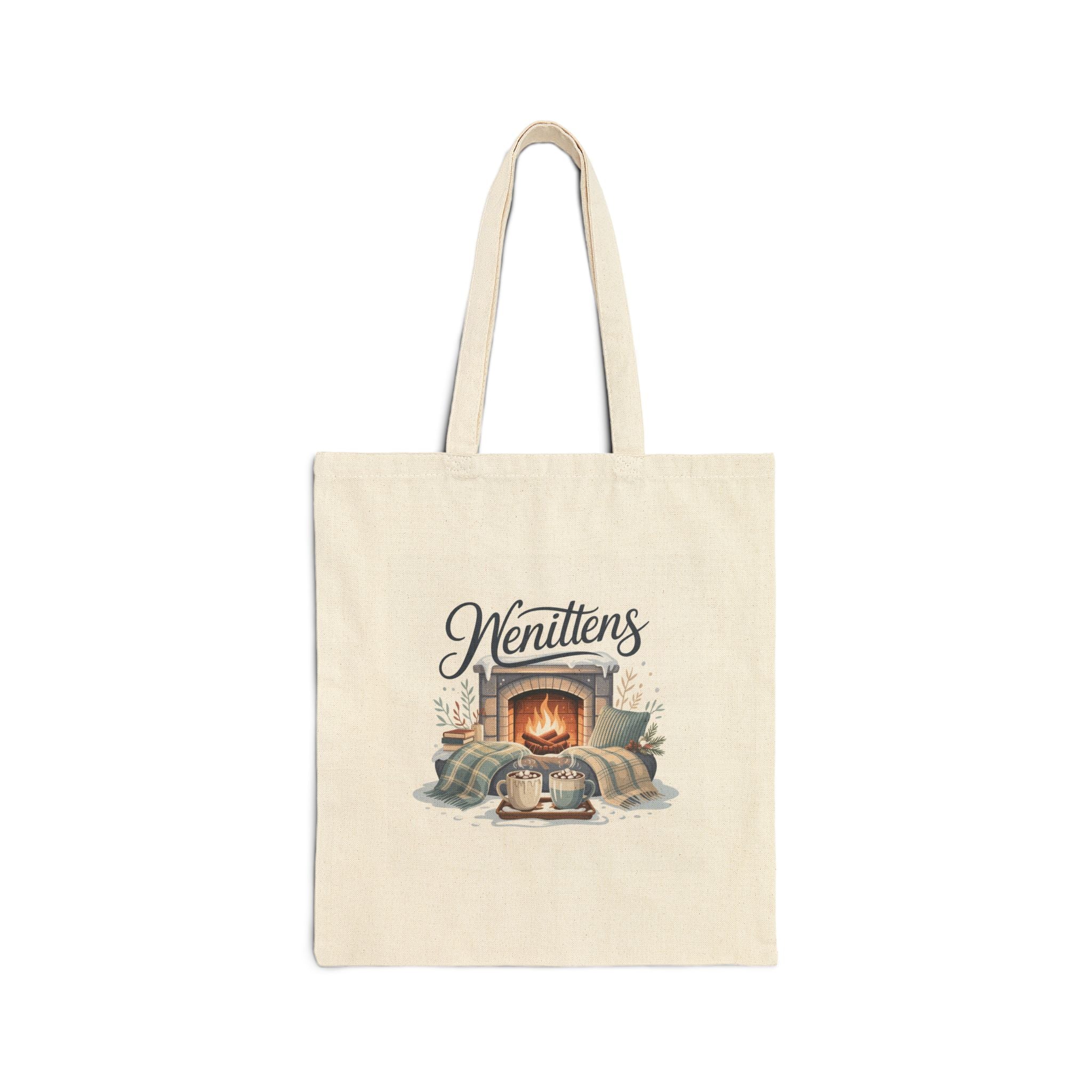 Warm Whiskers Cotton Tote Bag | Cozy Cat Lover Gift, Eco-Friendly Grocery Bag, Cute Pet Tote, Animal Lover Accessories, Fall Decoration
