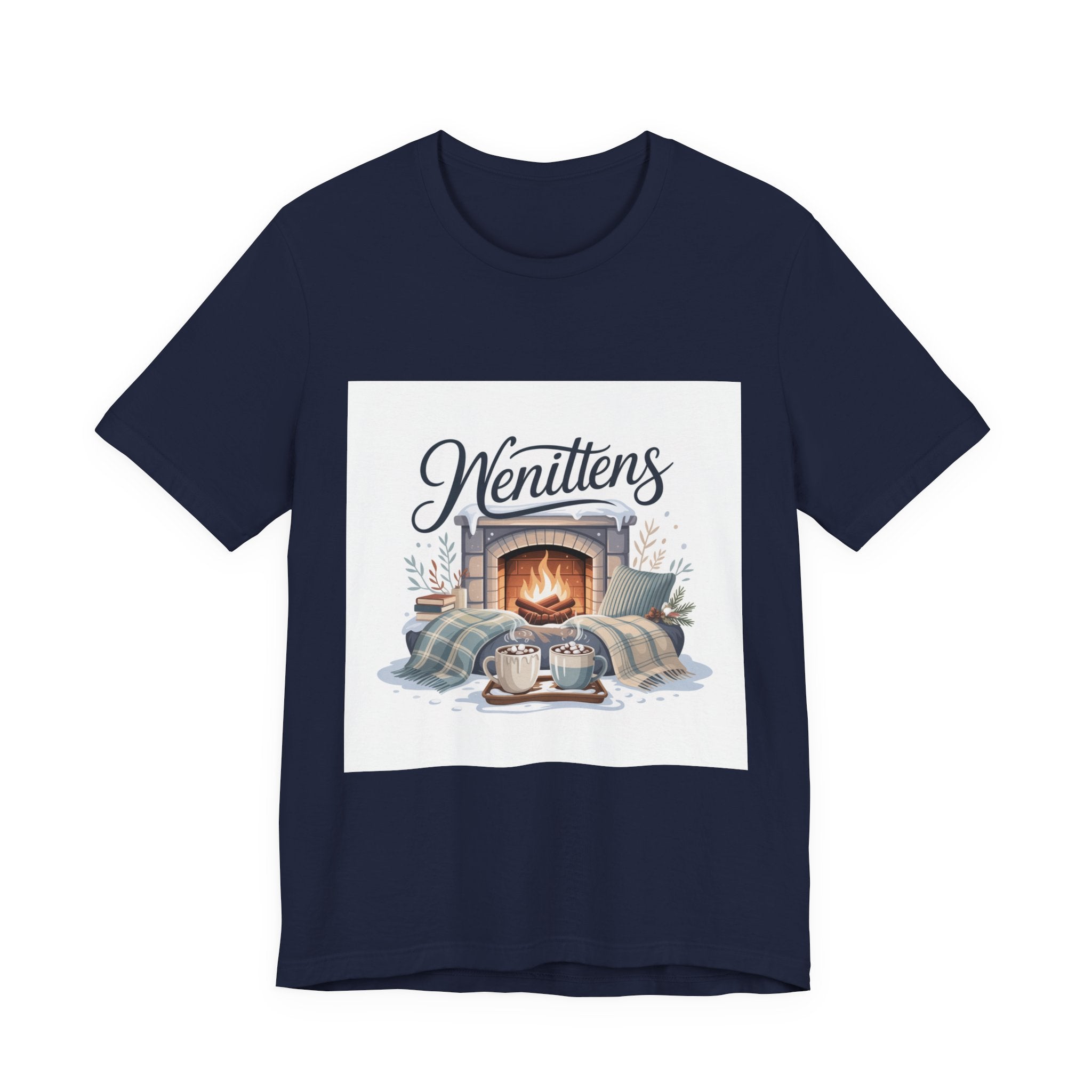 Cozy Cabin Vibes Tee - Perfect for Winter Gatherings, Gift for Cat Lovers, Pajama Party, Christmas, Home Comfort