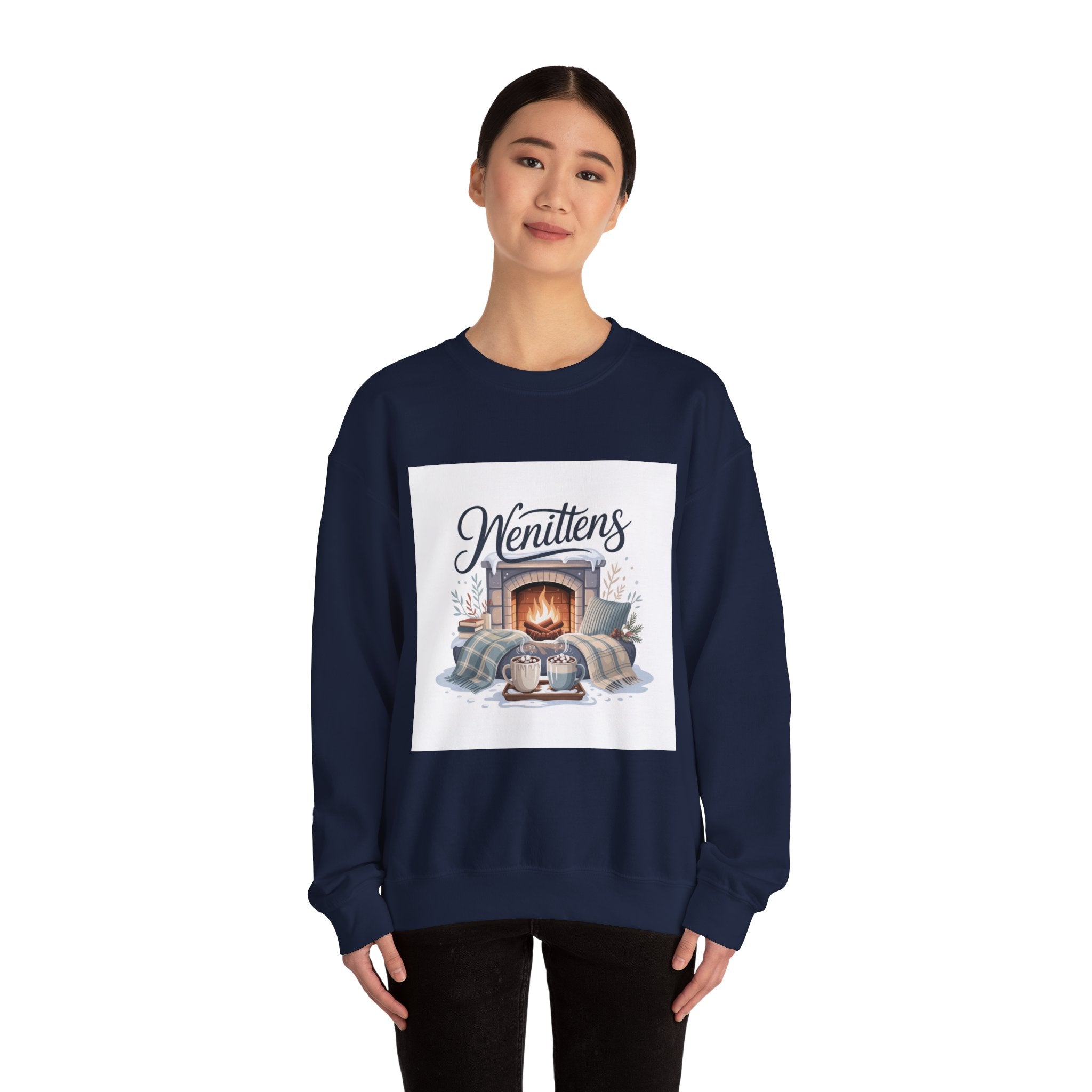 Cozy Winter Sweatshirt for Home, Unisex Fleece Pullover, Perfect Gift for Family Gatherings, Gift for Cat Lovers, Cozy Nights In