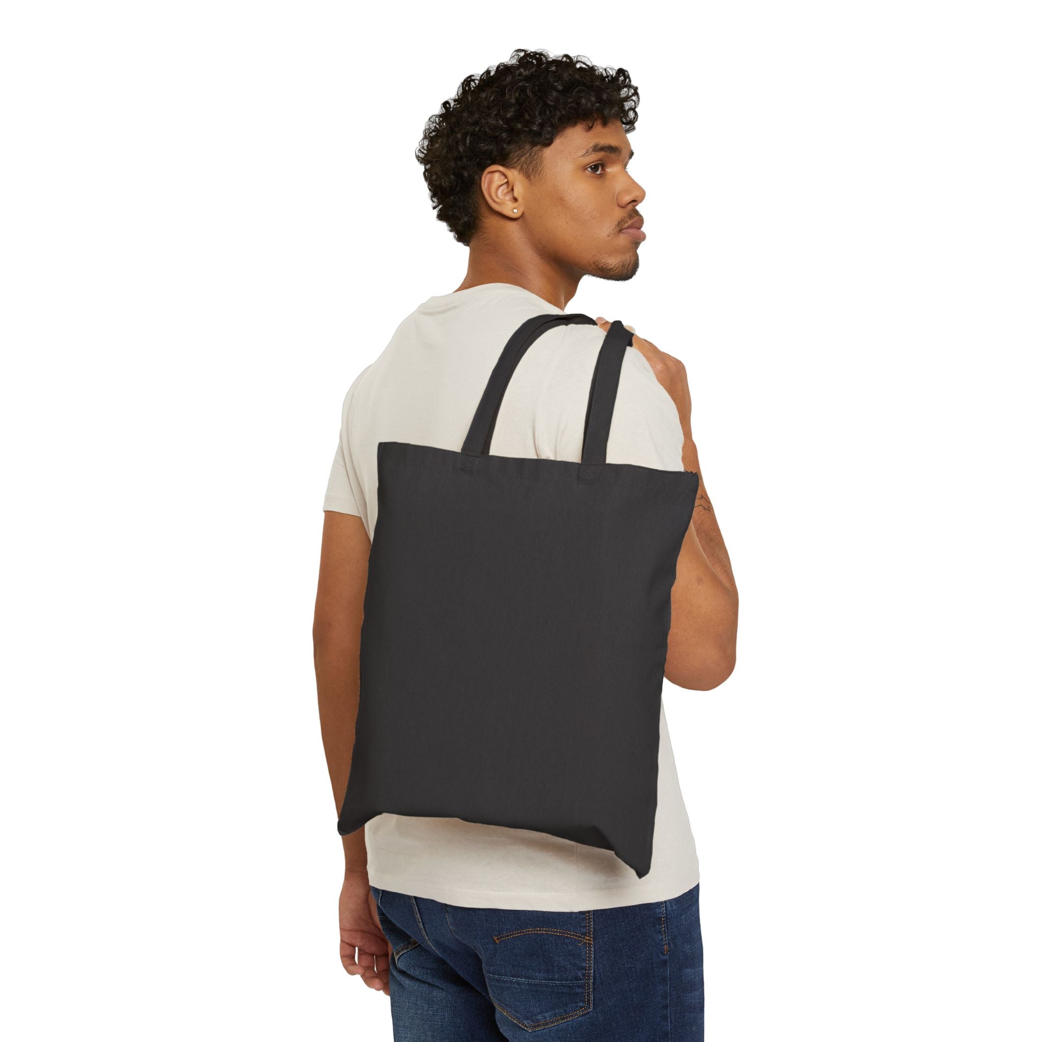 Spring Forward Tote Bag – Eco-Friendly Cotton Canvas Shopper with Motivational Clock Design
