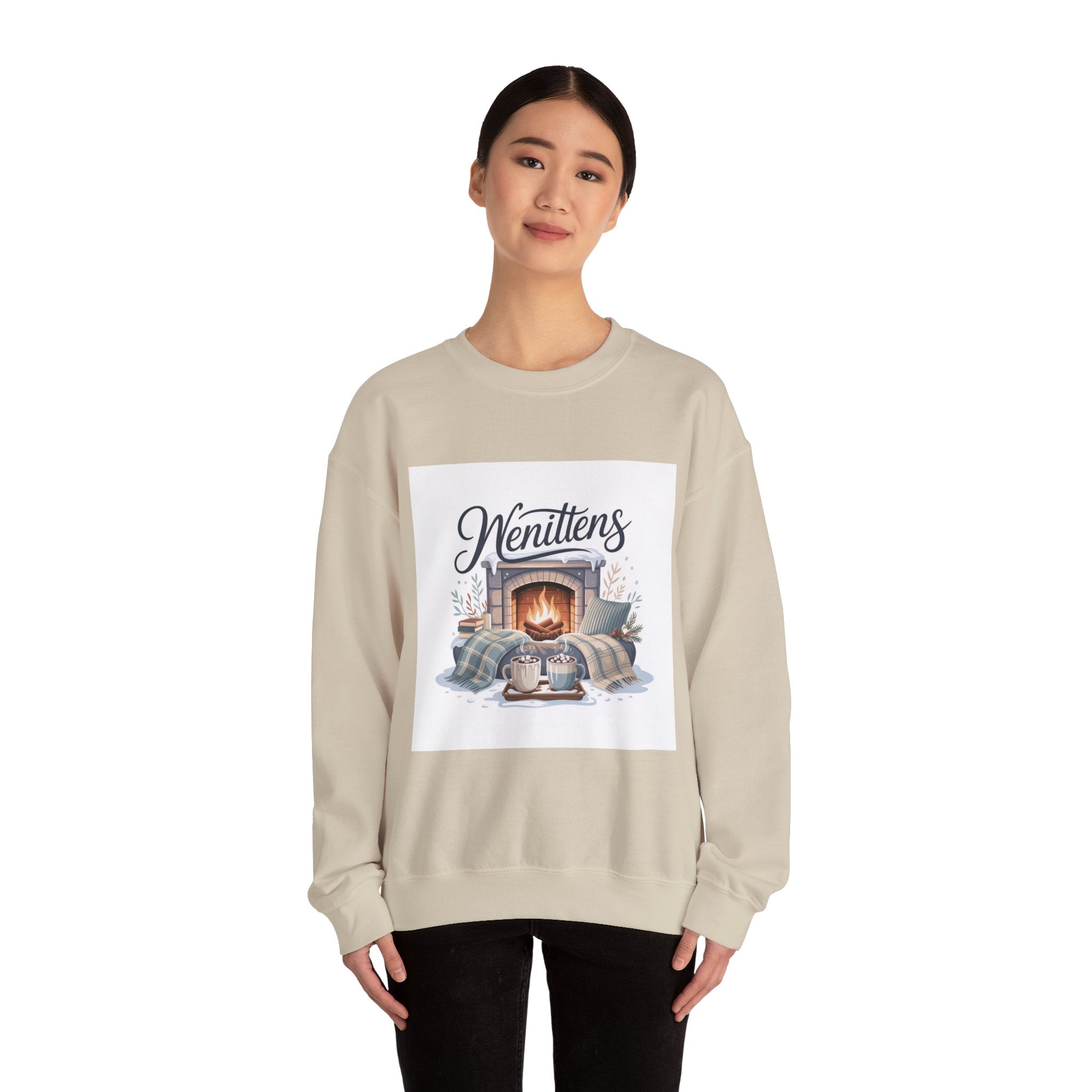 Cozy Winter Sweatshirt for Home, Unisex Fleece Pullover, Perfect Gift for Family Gatherings, Gift for Cat Lovers, Cozy Nights In