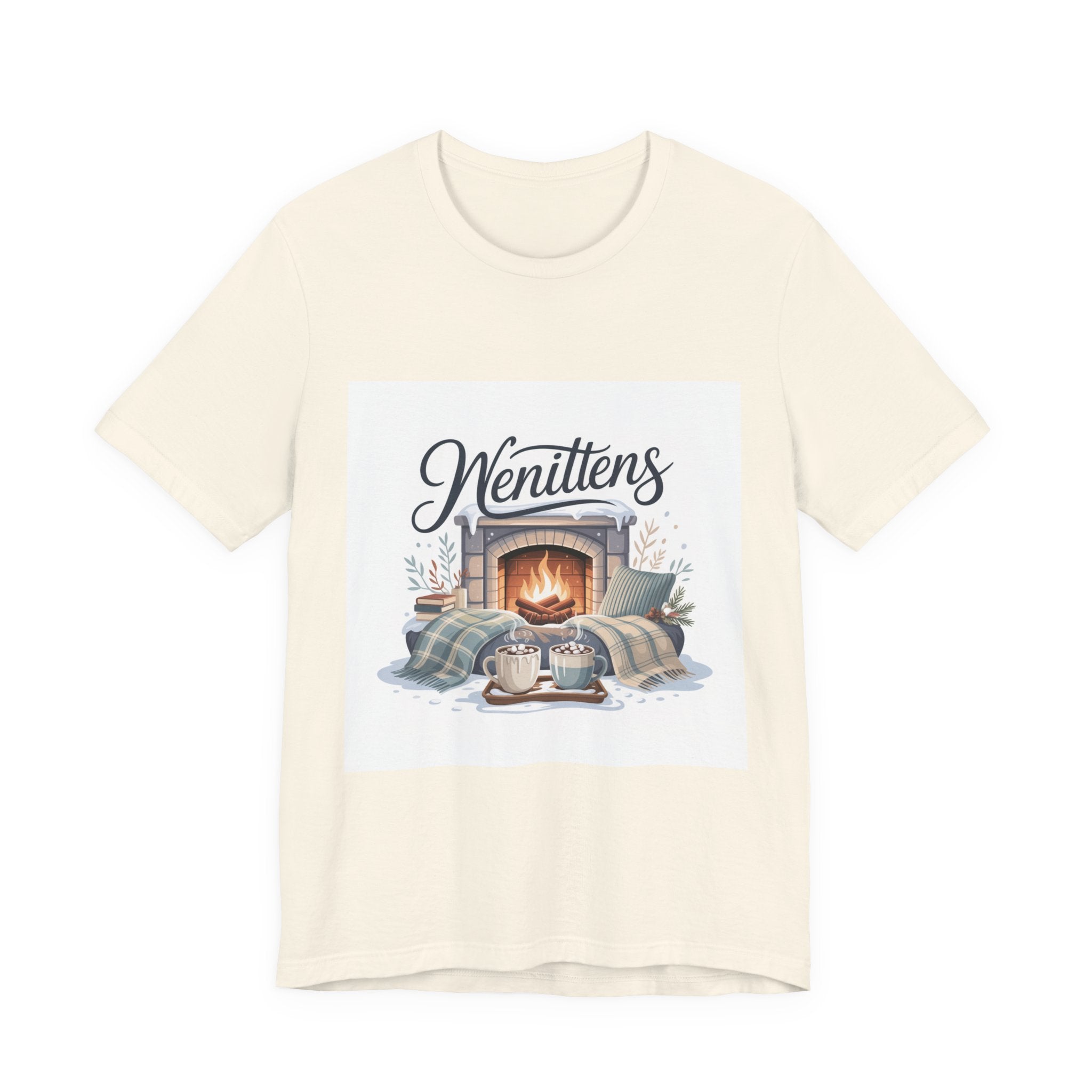 Cozy Cabin Vibes Tee - Perfect for Winter Gatherings, Gift for Cat Lovers, Pajama Party, Christmas, Home Comfort