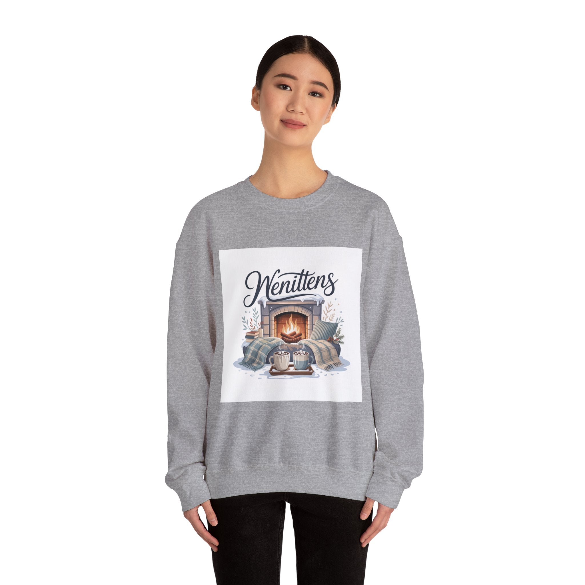 Cozy Winter Sweatshirt for Home, Unisex Fleece Pullover, Perfect Gift for Family Gatherings, Gift for Cat Lovers, Cozy Nights In