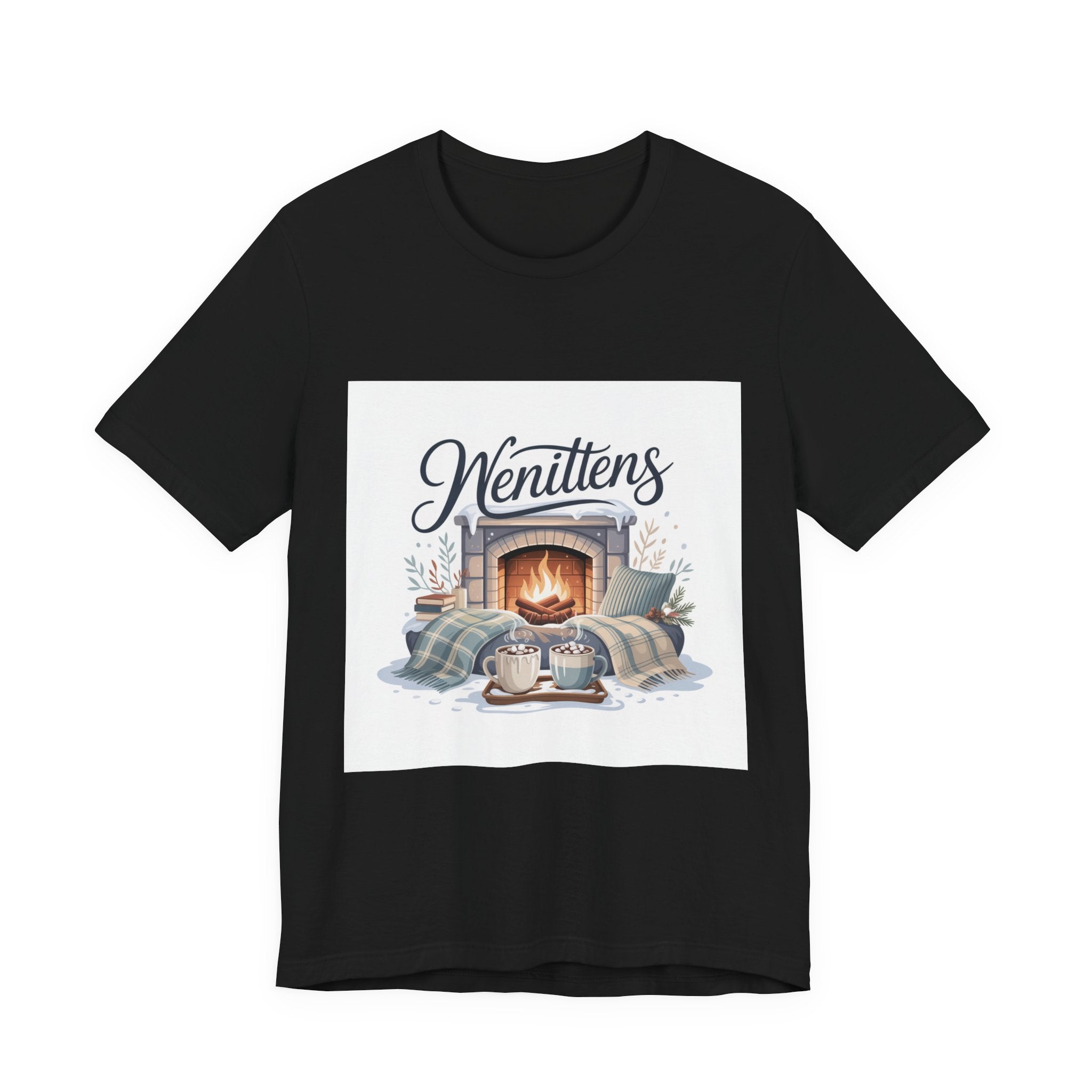 Cozy Cabin Vibes Tee - Perfect for Winter Gatherings, Gift for Cat Lovers, Pajama Party, Christmas, Home Comfort