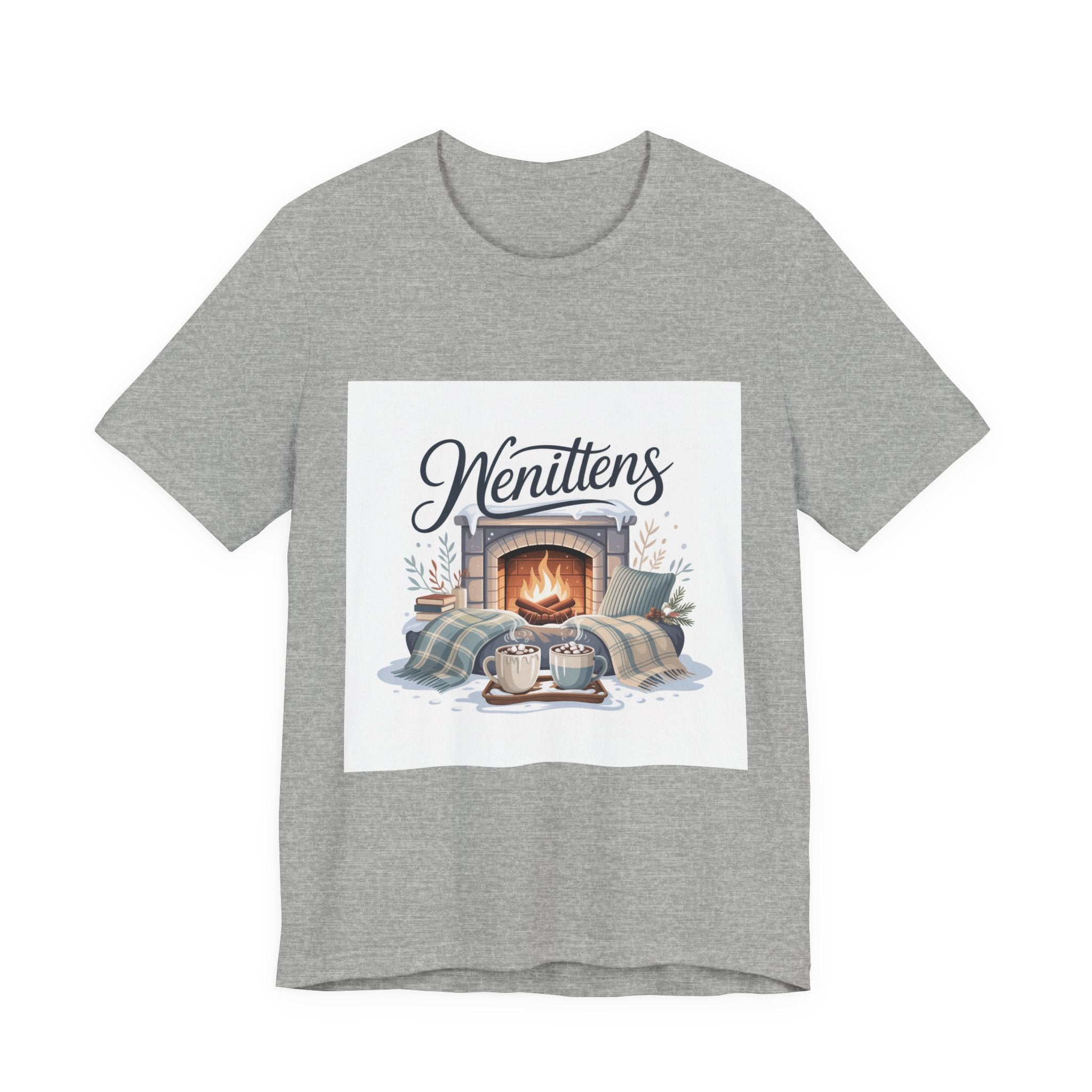Cozy Cabin Vibes Tee - Perfect for Winter Gatherings, Gift for Cat Lovers, Pajama Party, Christmas, Home Comfort