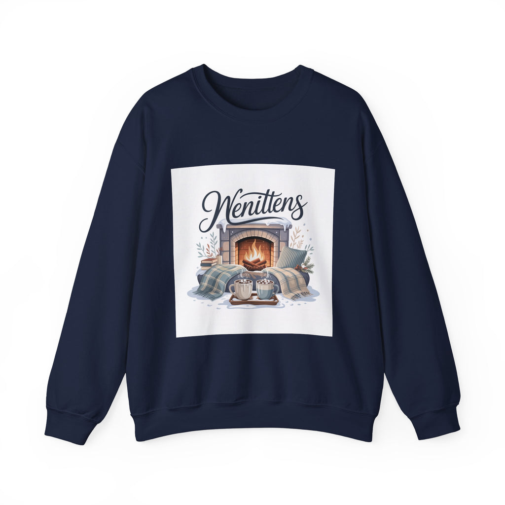 Cozy Winter Sweatshirt for Home, Unisex Fleece Pullover, Perfect Gift for Family Gatherings, Gift for Cat Lovers, Cozy Nights In