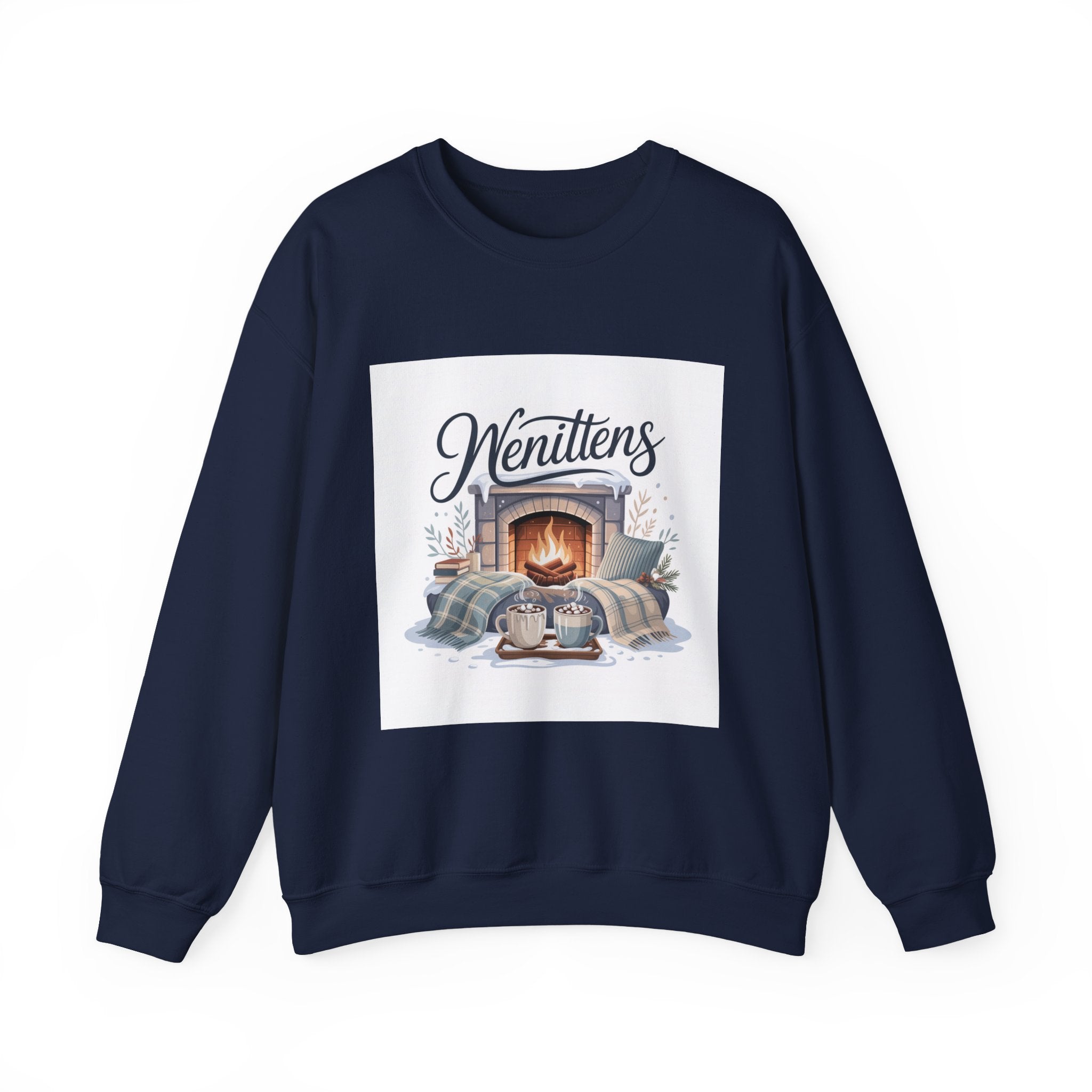 Cozy Winter Sweatshirt for Home, Unisex Fleece Pullover, Perfect Gift for Family Gatherings, Gift for Cat Lovers, Cozy Nights In