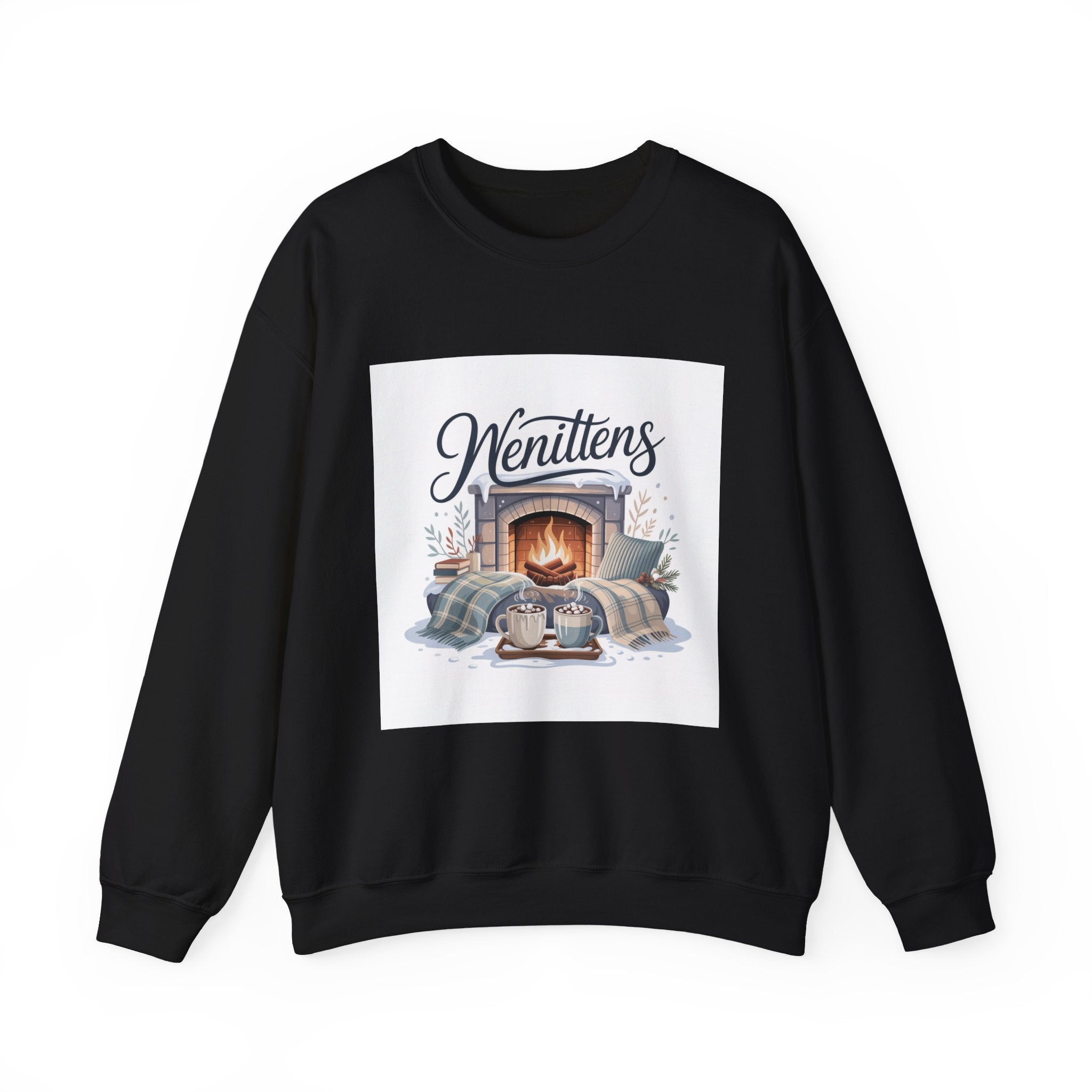Cozy Winter Sweatshirt for Home, Unisex Fleece Pullover, Perfect Gift for Family Gatherings, Gift for Cat Lovers, Cozy Nights In