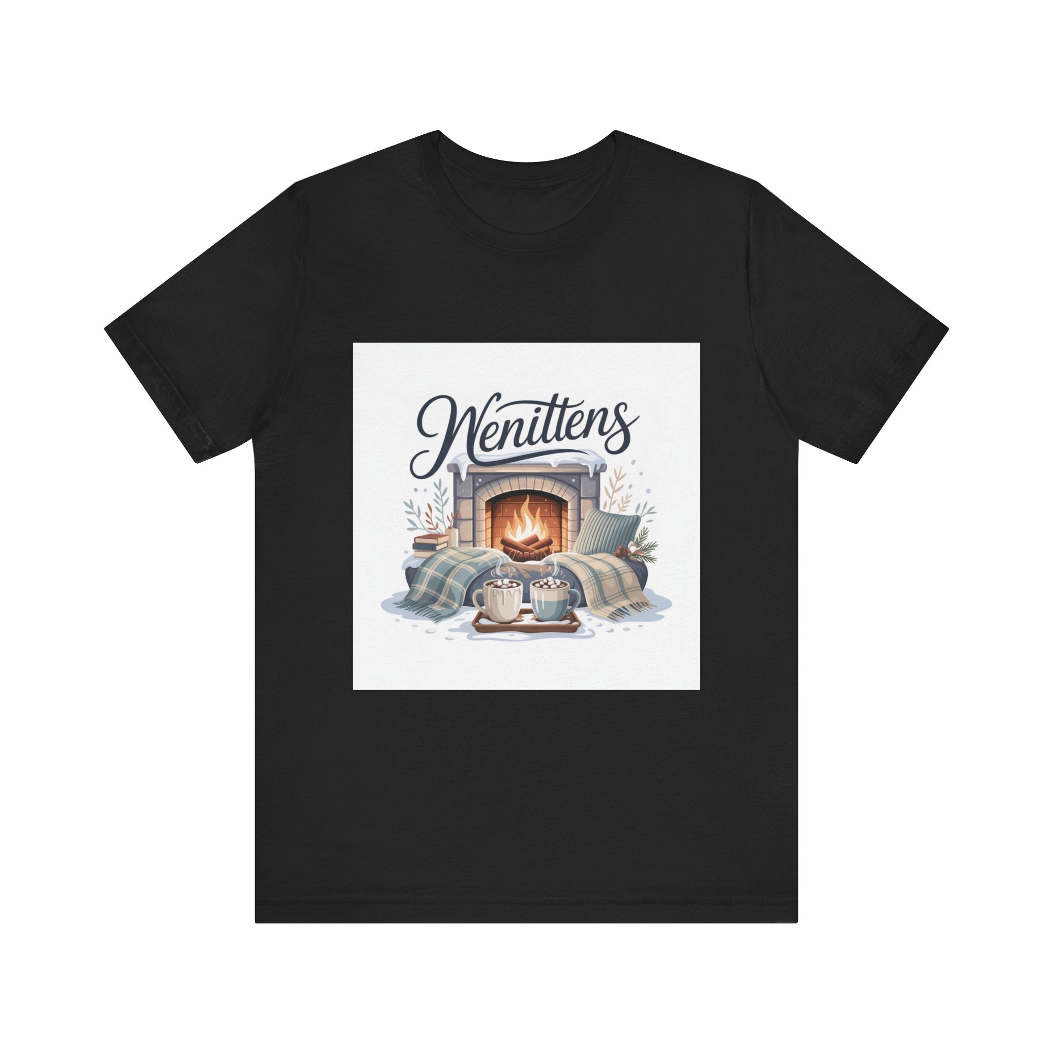 Cozy Cabin Vibes Tee - Perfect for Winter Gatherings, Gift for Cat Lovers, Pajama Party, Christmas, Home Comfort