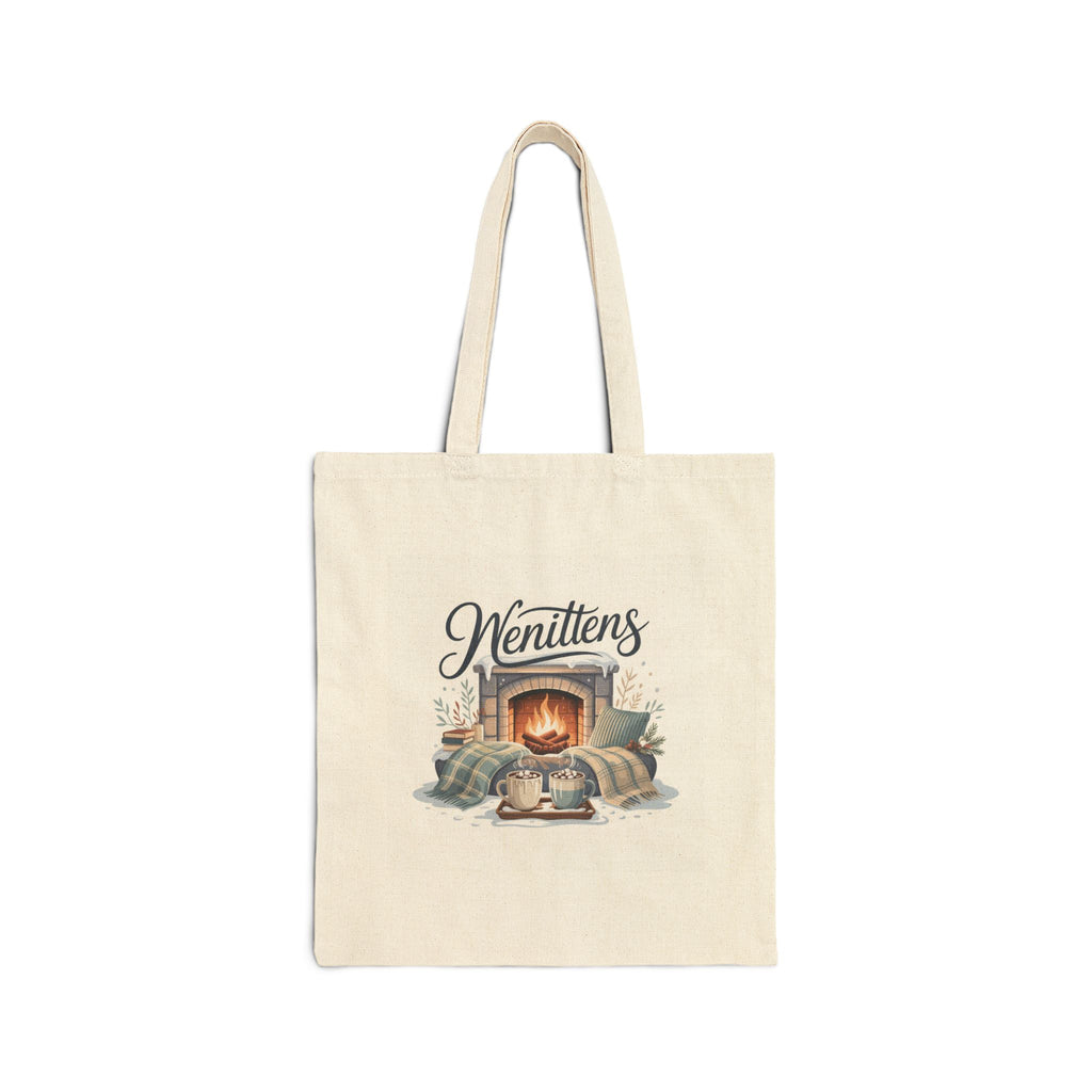 Warm Whiskers Cotton Tote Bag | Cozy Cat Lover Gift, Eco-Friendly Grocery Bag, Cute Pet Tote, Animal Lover Accessories, Fall Decoration