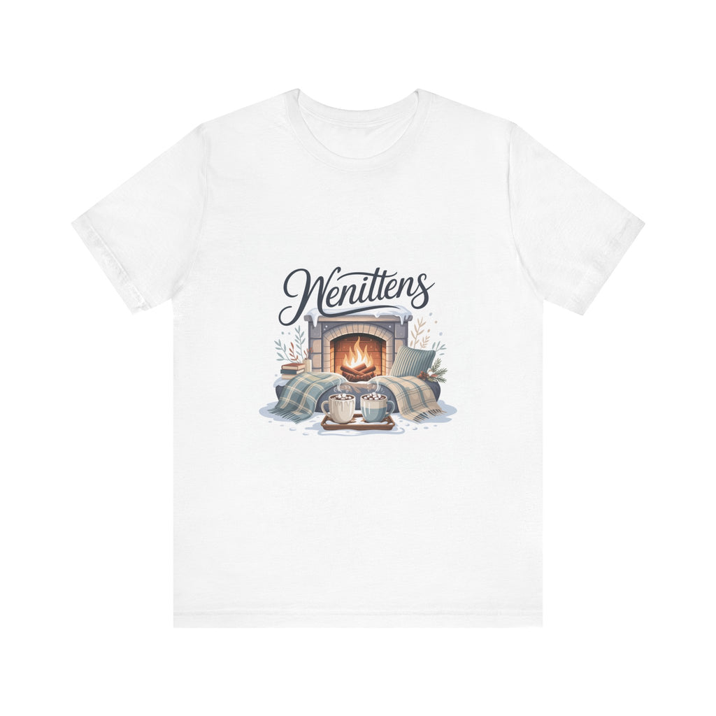 Cozy Cabin Vibes Tee - Perfect for Winter Gatherings, Gift for Cat Lovers, Pajama Party, Christmas, Home Comfort