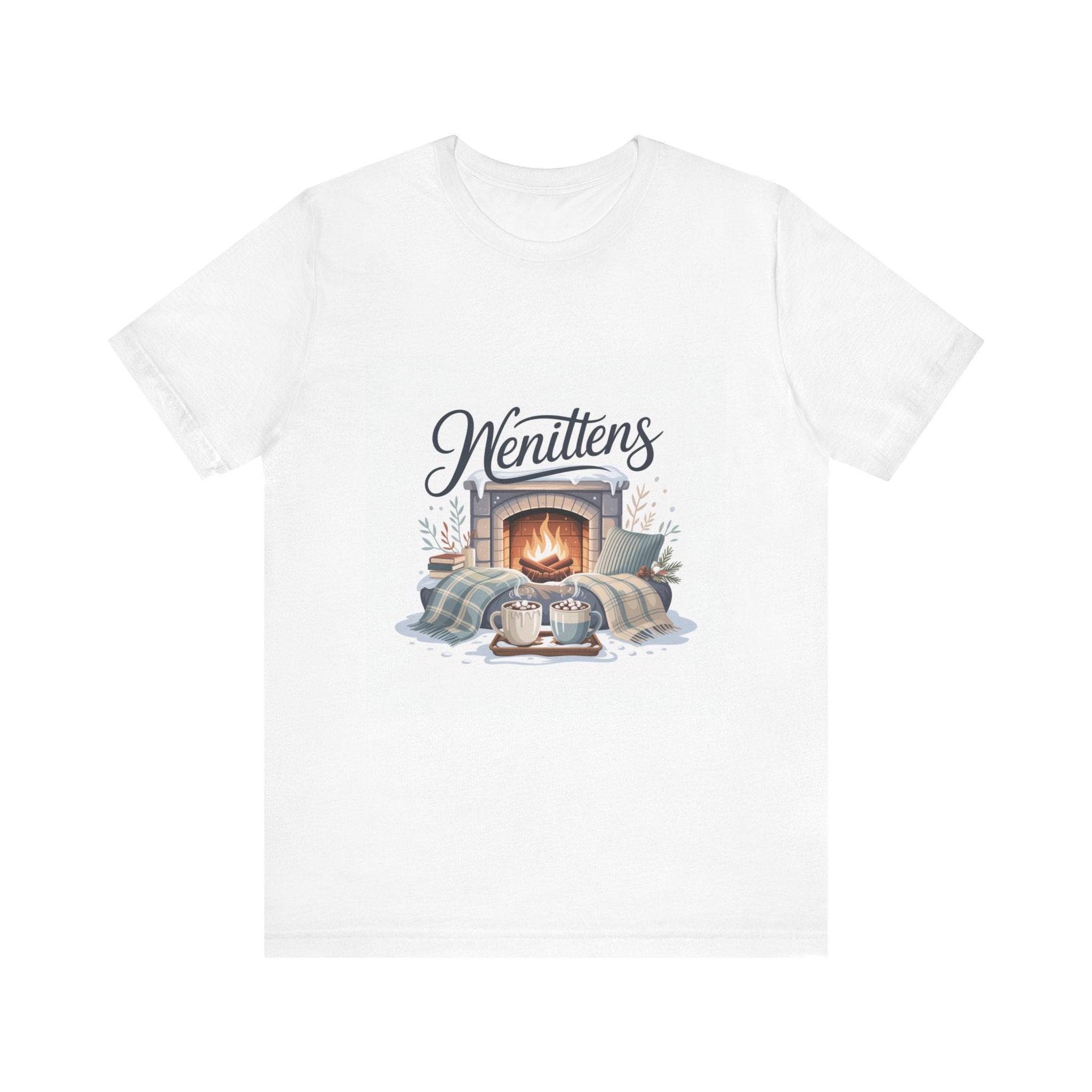 Cozy Cabin Vibes Tee - Perfect for Winter Gatherings, Gift for Cat Lovers, Pajama Party, Christmas, Home Comfort