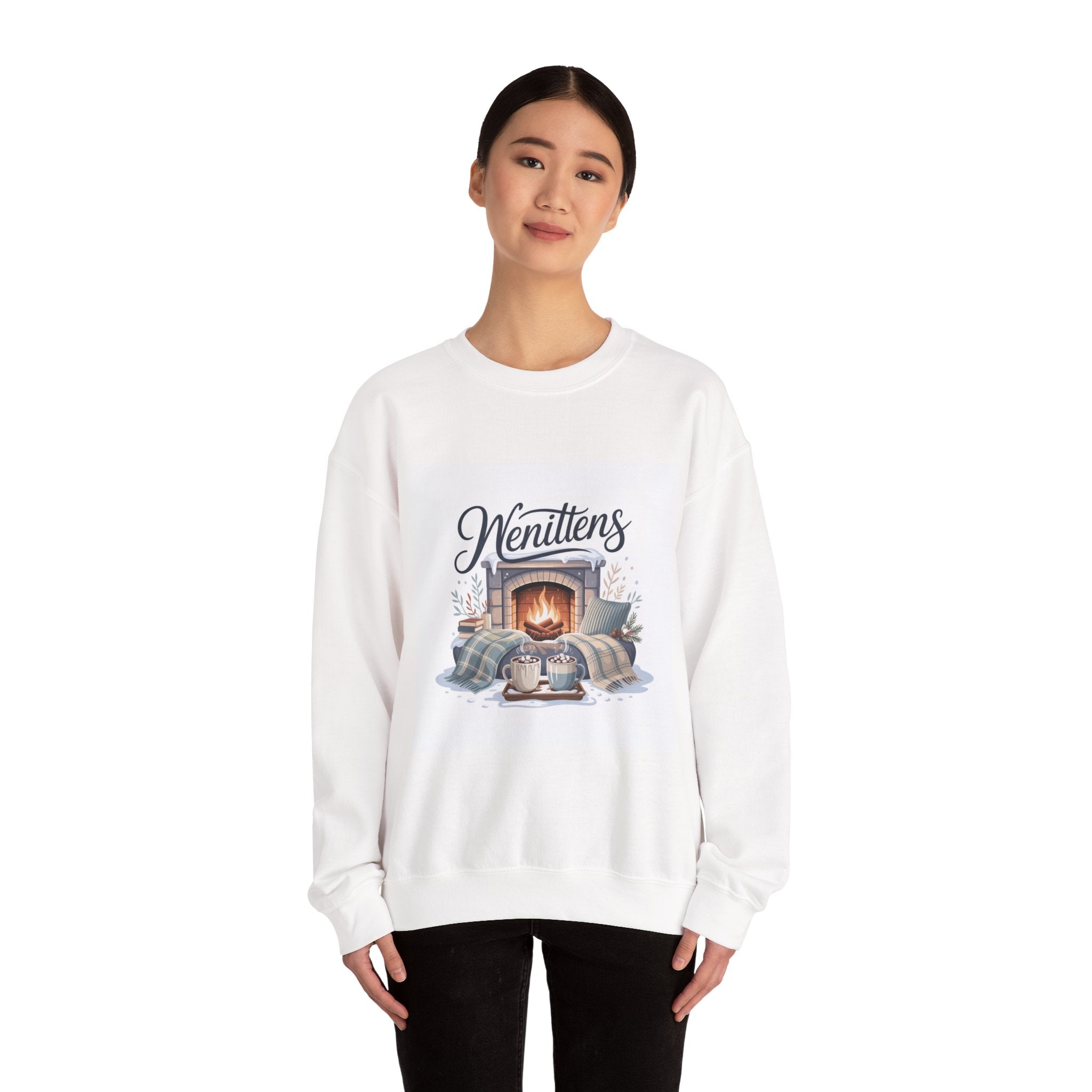 Cozy Winter Sweatshirt for Home, Unisex Fleece Pullover, Perfect Gift for Family Gatherings, Gift for Cat Lovers, Cozy Nights In