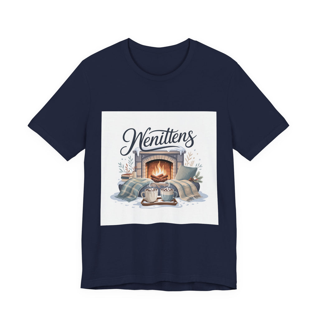 Cozy Cabin Vibes Tee - Perfect for Winter Gatherings, Gift for Cat Lovers, Pajama Party, Christmas, Home Comfort