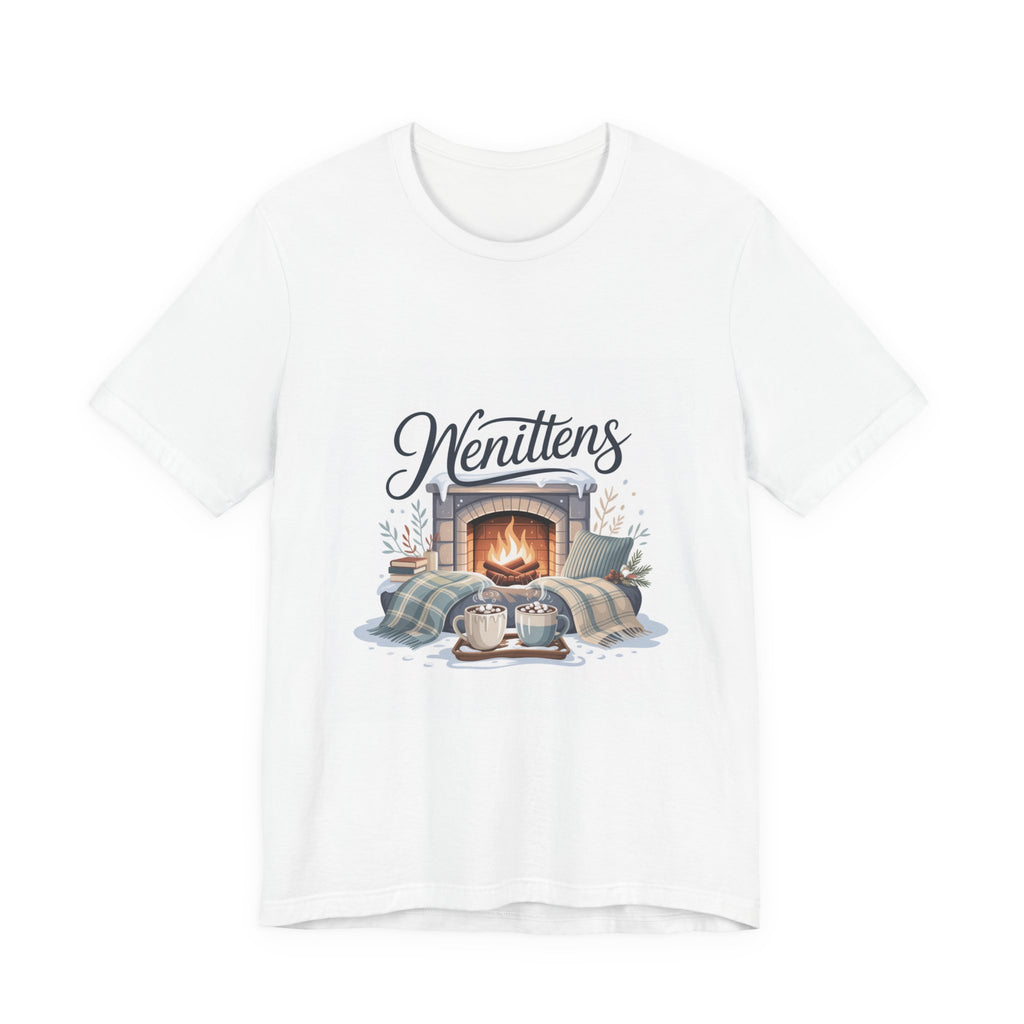Cozy Cabin Vibes Tee - Perfect for Winter Gatherings, Gift for Cat Lovers, Pajama Party, Christmas, Home Comfort