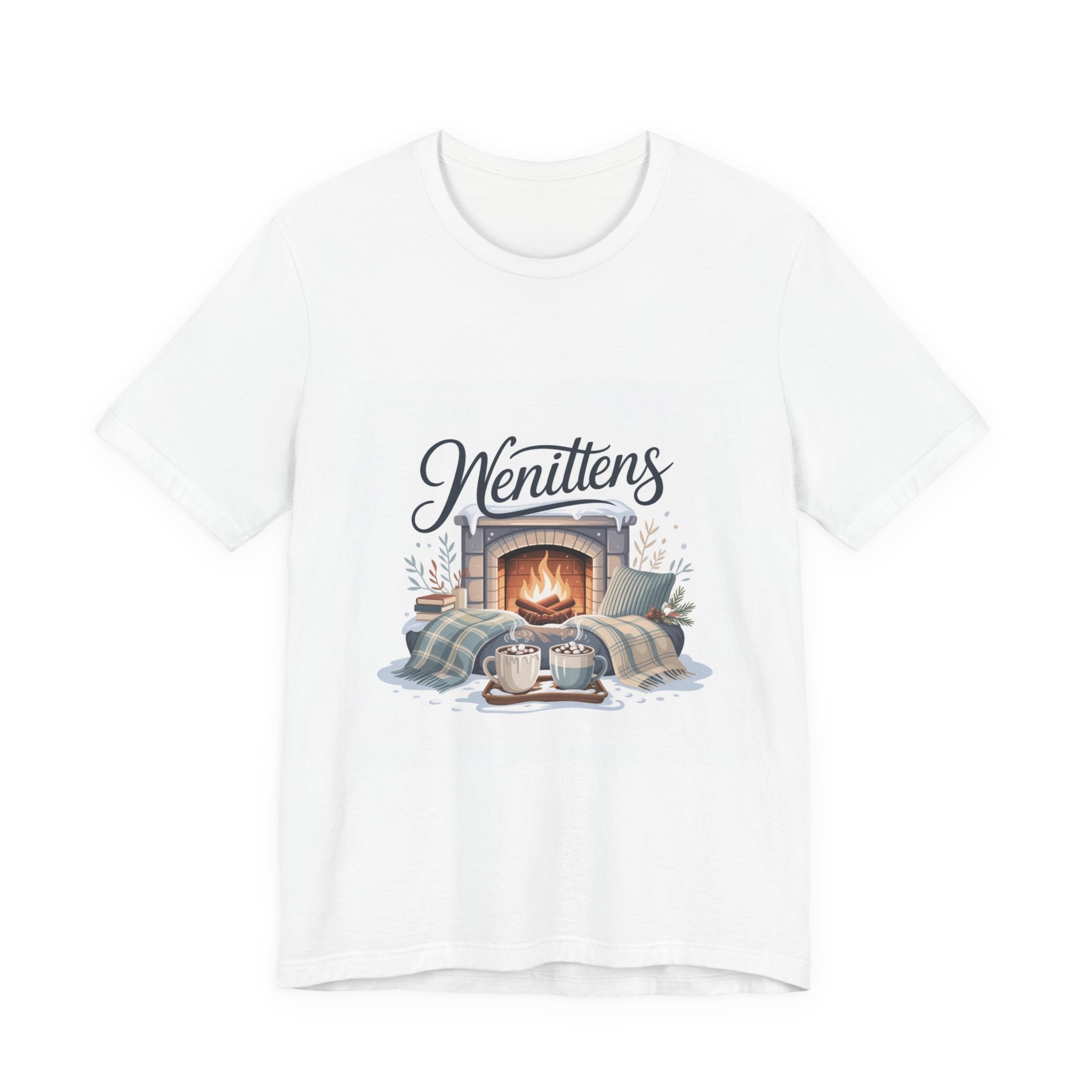 Cozy Cabin Vibes Tee - Perfect for Winter Gatherings, Gift for Cat Lovers, Pajama Party, Christmas, Home Comfort