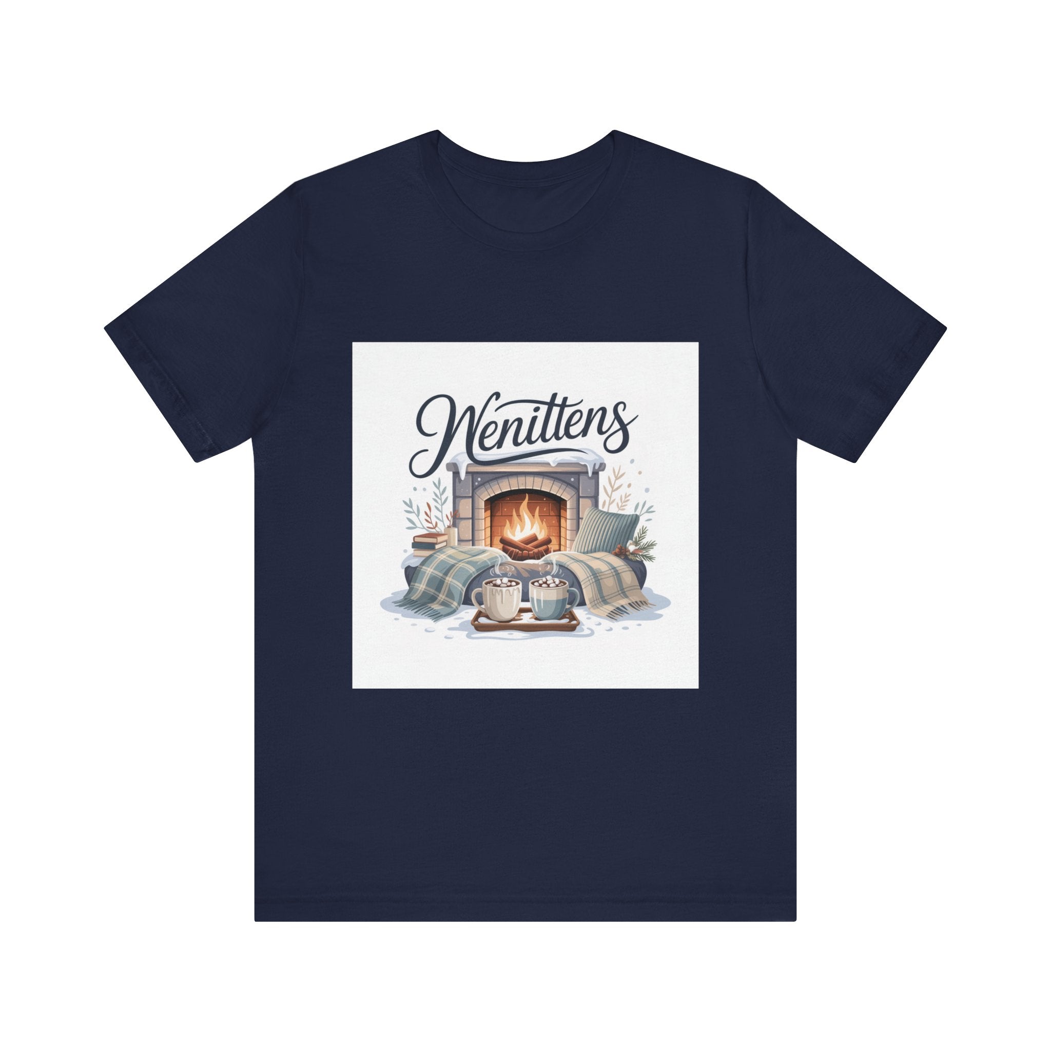 Cozy Cabin Vibes Tee - Perfect for Winter Gatherings, Gift for Cat Lovers, Pajama Party, Christmas, Home Comfort