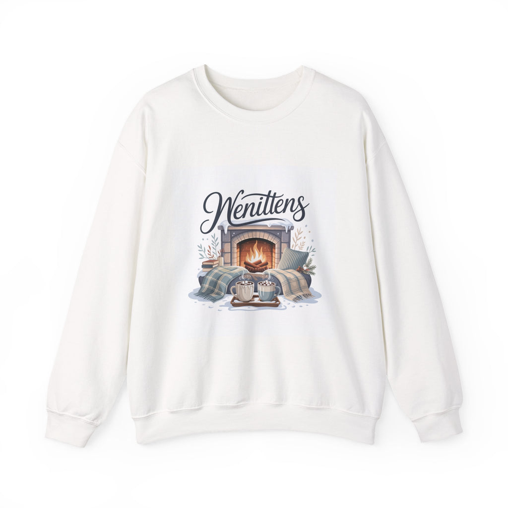 Cozy Winter Sweatshirt for Home, Unisex Fleece Pullover, Perfect Gift for Family Gatherings, Gift for Cat Lovers, Cozy Nights In