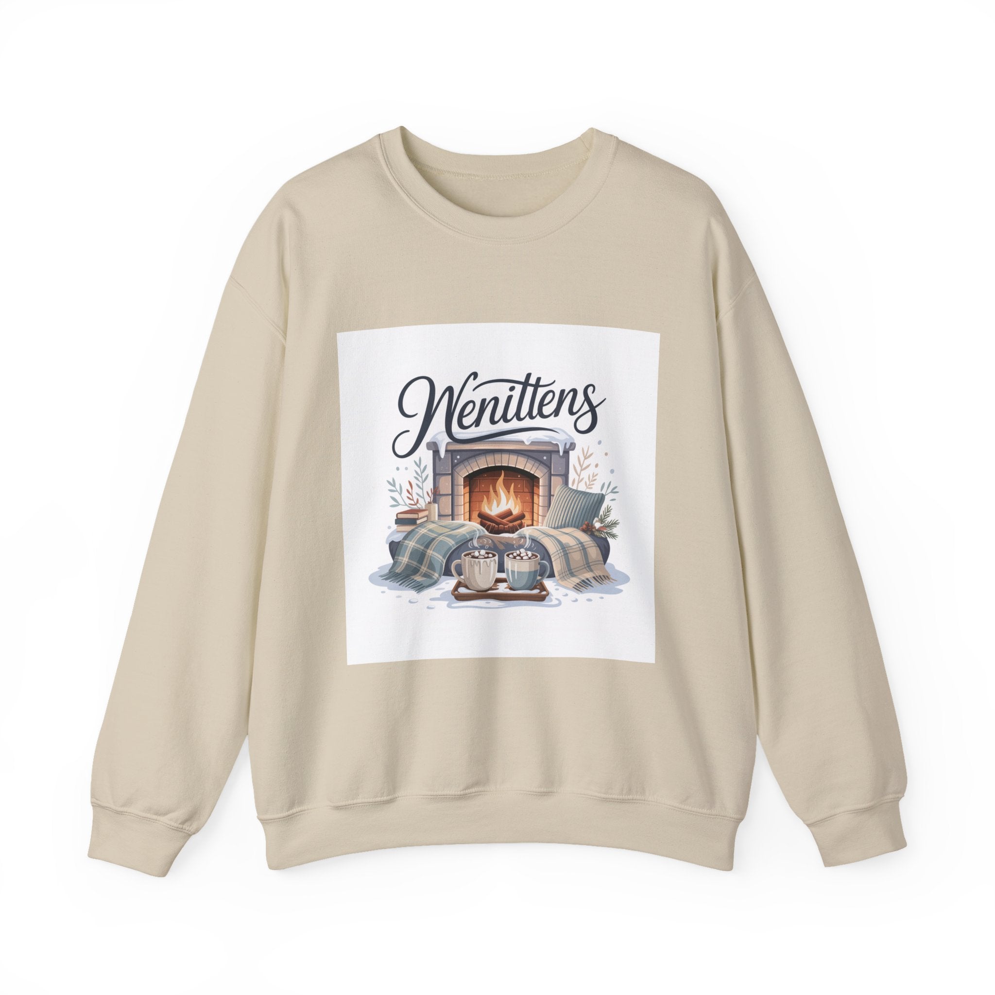 Cozy Winter Sweatshirt for Home, Unisex Fleece Pullover, Perfect Gift for Family Gatherings, Gift for Cat Lovers, Cozy Nights In