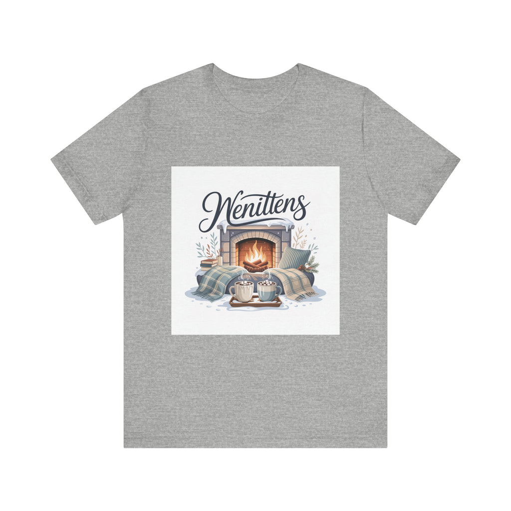 Cozy Cabin Vibes Tee - Perfect for Winter Gatherings, Gift for Cat Lovers, Pajama Party, Christmas, Home Comfort