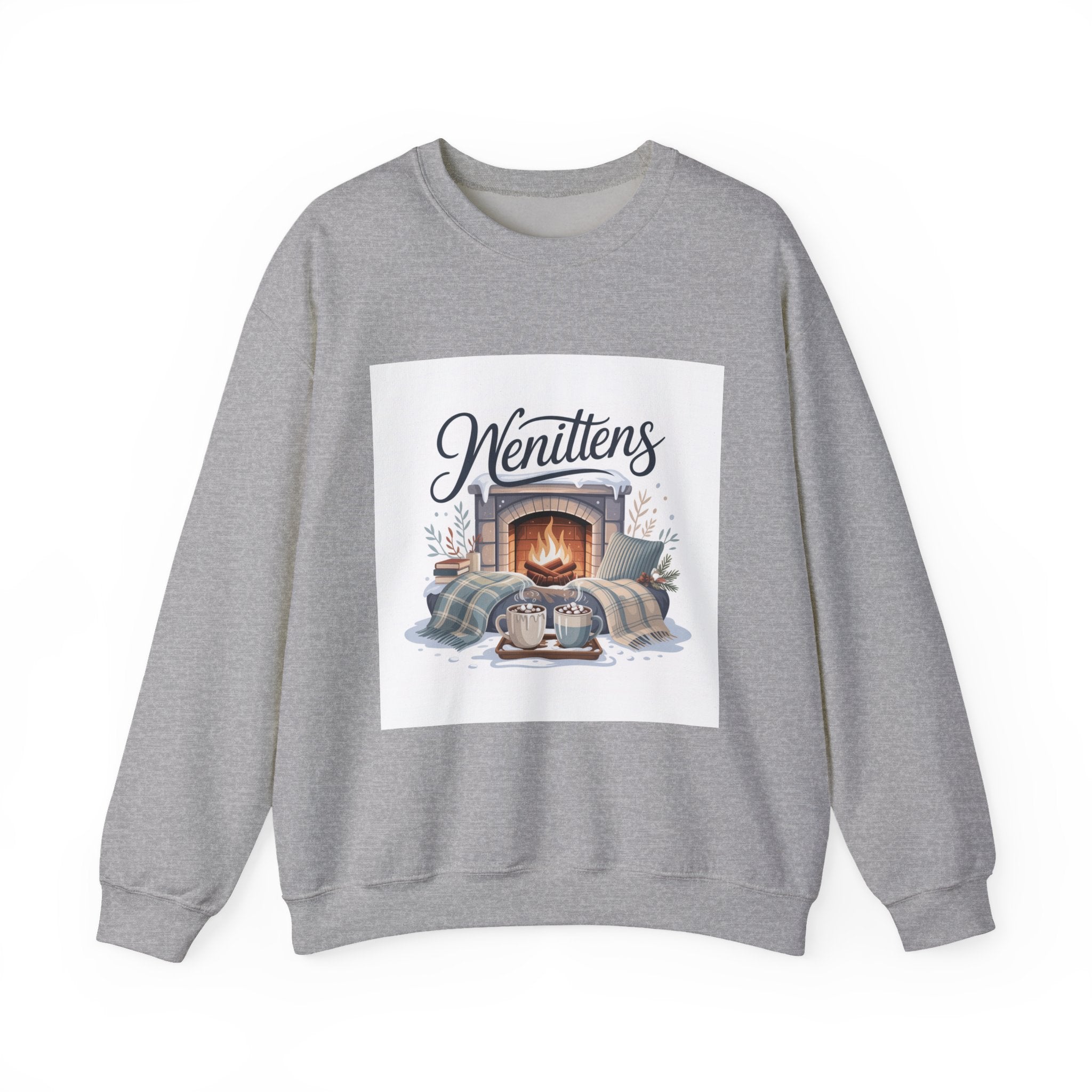 Cozy Winter Sweatshirt for Home, Unisex Fleece Pullover, Perfect Gift for Family Gatherings, Gift for Cat Lovers, Cozy Nights In