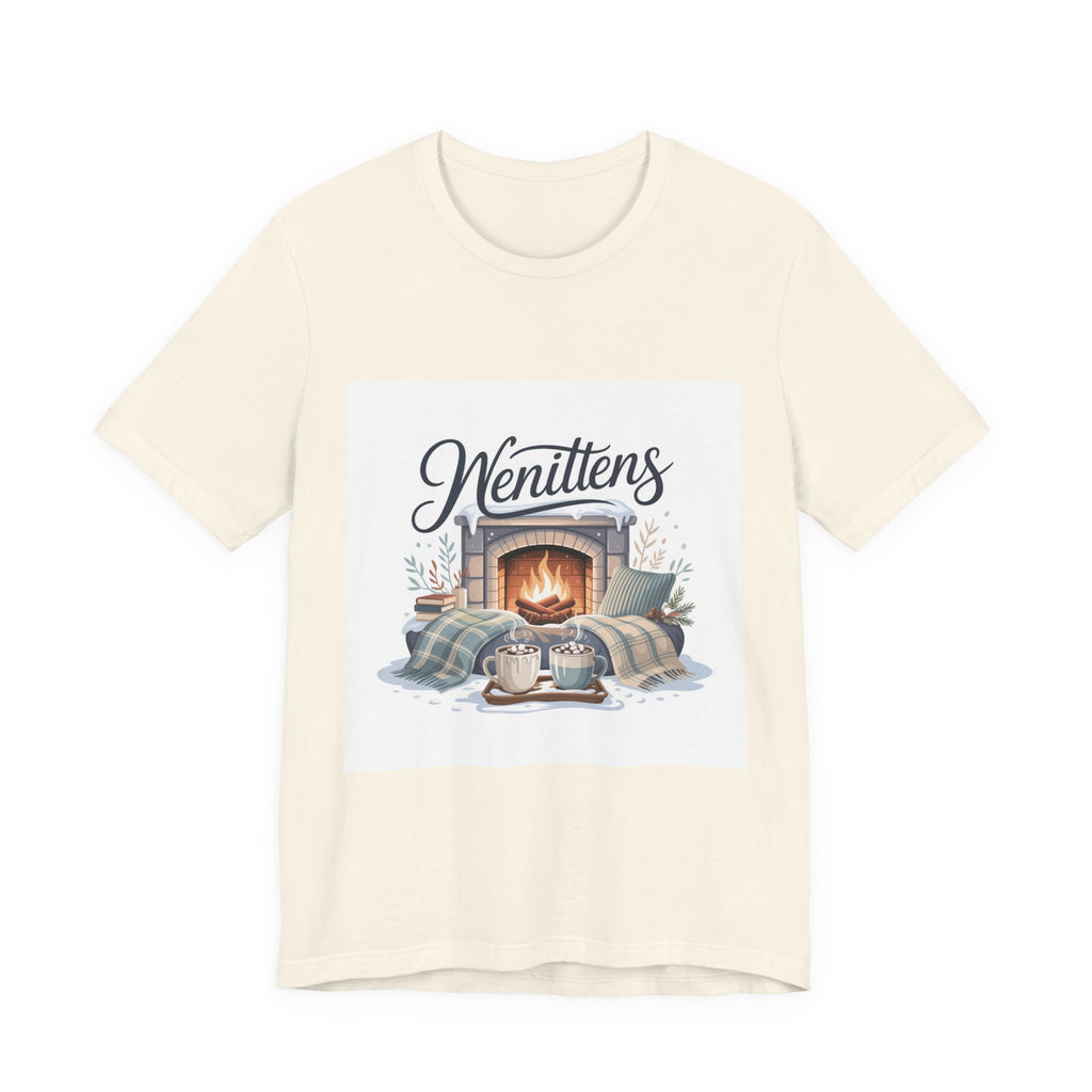 Cozy Cabin Vibes Tee - Perfect for Winter Gatherings, Gift for Cat Lovers, Pajama Party, Christmas, Home Comfort