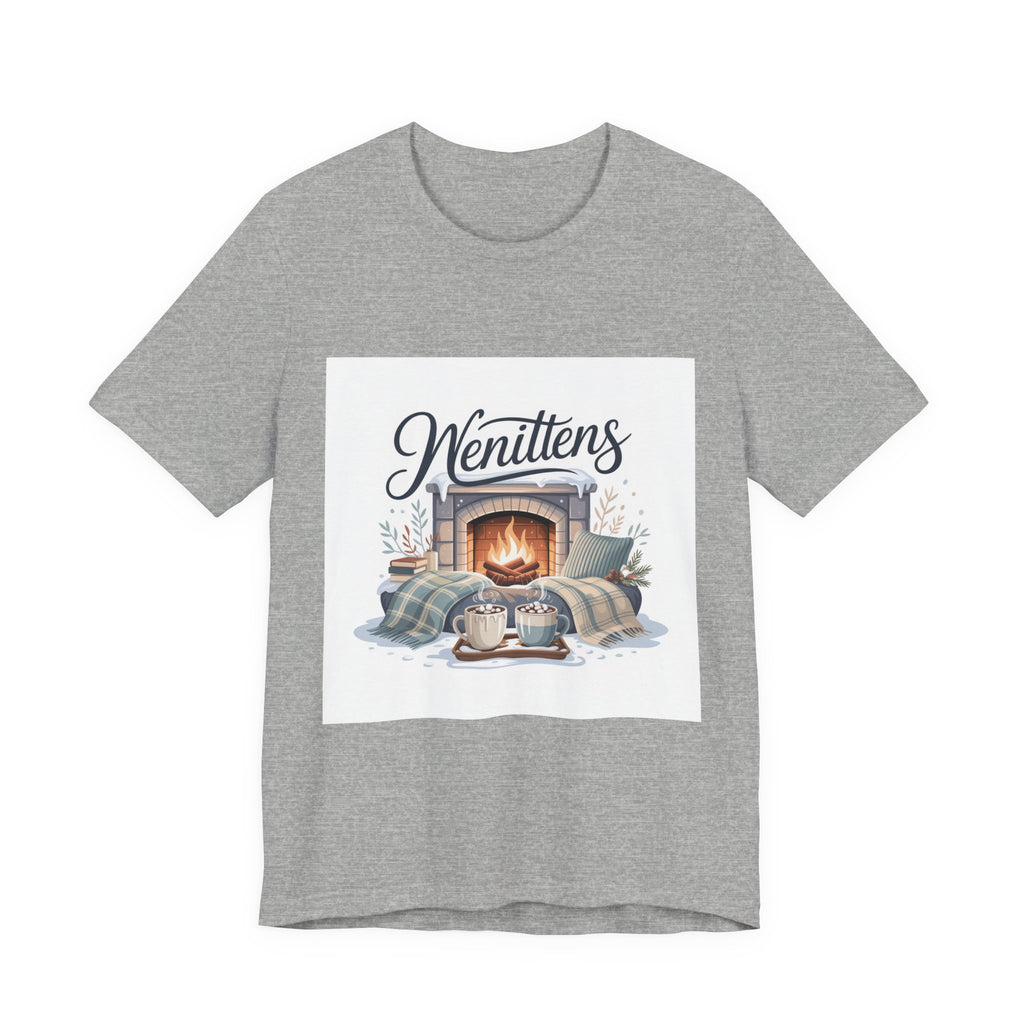 Cozy Cabin Vibes Tee - Perfect for Winter Gatherings, Gift for Cat Lovers, Pajama Party, Christmas, Home Comfort