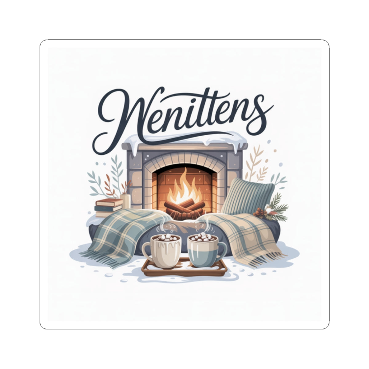 Cozy Winter Kiss-Cut Stickers | Warm Home Decor, Holiday Gifts, Planner Stickers, Hearth Design, Cozy Vibes
